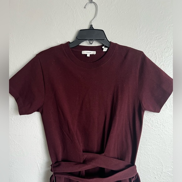 NWT Vince Tie Waist Short Sleeve Cotton Dress Size Small - Picture 3 of 12